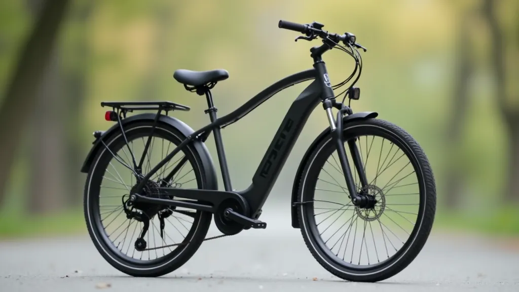 Mūsdienīgs e-velosipēds ar detalizētiem komponentiem redzams